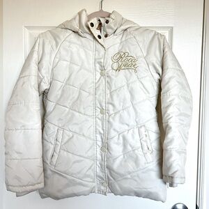 Cream and gold vintage puffer jacket